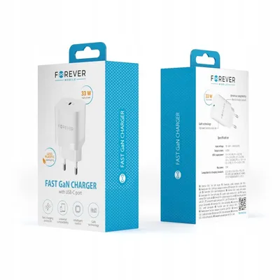 Produktbild von Netzwerkladegerät Forever TC-05 GaN PD QC, Schnellladegerät, USB-C, 33 W, weiß