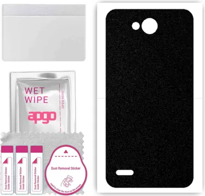 Produktbild von apgo Rückseite Schutzfolie, Skin, kompatibel mit LG X power2, Hinten Displayschutzfolie aus Vinylfolie, kratzfest, einfache Montage - Mattschwarz