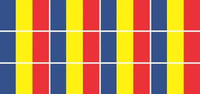 Produktbild von Mini Aufkleber Set - Pack glatt - 50x31mm - selbstklebender Sticker - Rumänien - Flagge / Banner / Standarte fürs Auto, Büro, zu Hause und die Schule - 12 Stück