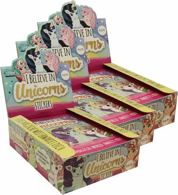 Produktbild von Topps - I believe in Unicorns - Sammelsticker - 3 Display (90 Tüten)