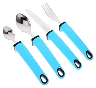 Produktbild von Rutschfestes Edelstahlbesteckset mit TPR-Griff für Senioren