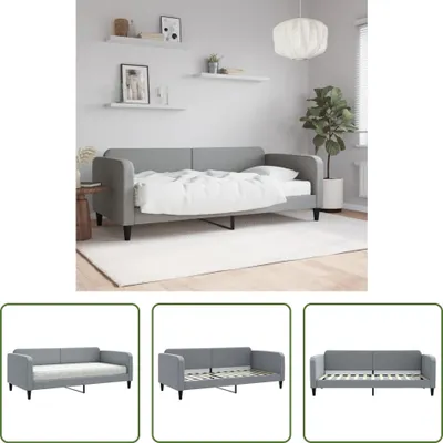Produktbild von The Living Store Tagesbett mit Matratze Hellgrau 90x200 cm Stoff