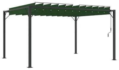Produktbild von Gazebo mit Lamellen-Dach Grün 3 x 4 x 2,14 m