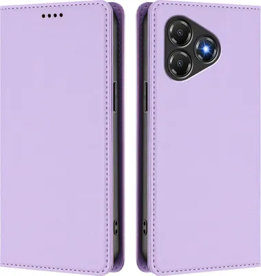 Produktbild von Handyhülle für ZTE Blade A36, Kunstleder Klapphülle Stoßfeste Magnetische Hülle mit Ständer Violett