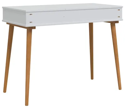 Image de vidaXL Table de maquillage FAUSKE, blanche, 100 x 50 x 78 cm
