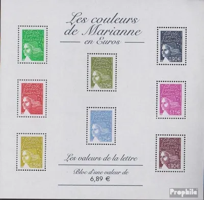 Produktbild von Briefmarken Frankreich 2004 Mi 3557I x,3673I x, 3709I x-3714I x Kleinbogen (kompl.Ausg.) postfrisch Marianne