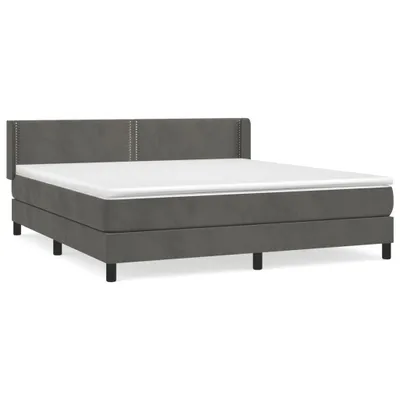 Immagine prodotto di vidaXL Letto a molle con materasso grigio scuro 160x200 cm in velluto