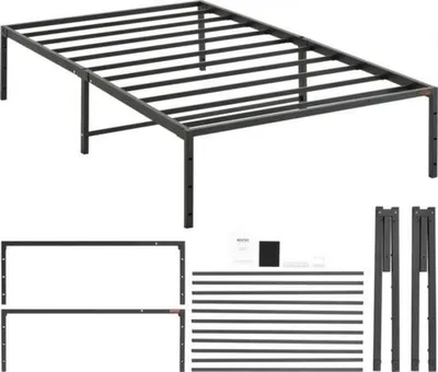 Produktbild von Plattformbett - Stahlrahmen - 272kg - Schwarz - Stauraum