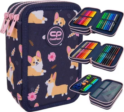 Produktbild von CoolPack | Federmäppchen Jumper 3 - Corgi Elisabeth - 3 Fächer - Vollständige Ausstattung - Langlebig und stilvoll