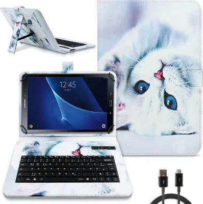 Produktbild von Tastatur Tasche für XGODY 10.1 Bluetooth Hülle Keyboard QWERTZ Schutzhülle CaseFarben:Motiv 1