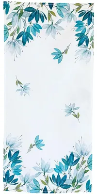 Immagine prodotto di Runner da tavola LOREEN in poliestere stampa floreale bianco-blu acqua 40 x 85 cm