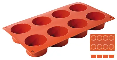 Produktbild von Silikon-Backmatte, ZYLINDER mit 8 Formen