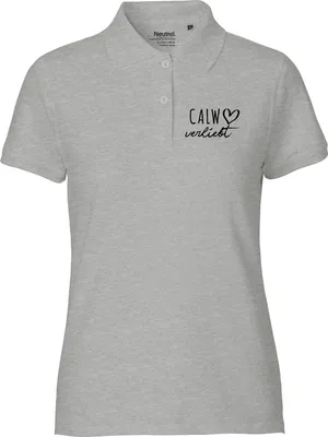 Produktbild von Huuraa Damen Polo Shirt Calw verliebt XS Sport Grey Bio Baumwolle Fairtrade Poloshirt Geschenkidee