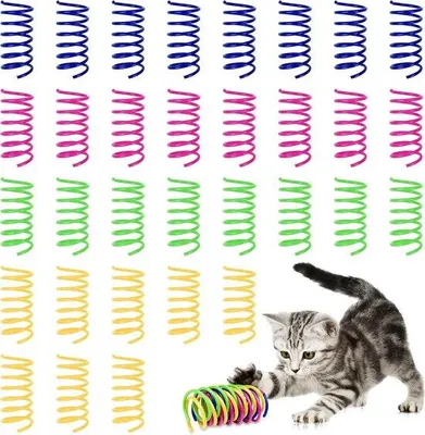Immagine prodotto di 32 pezzi di giocattoli colorati per gatti: spirali e set a molla per un gioco interattivo