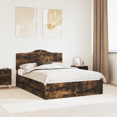 Zdjęcie produktu dla vidaXL Rama łóżka z dębu wędzonego 160 x 200 cm Drewno inżynieryjne