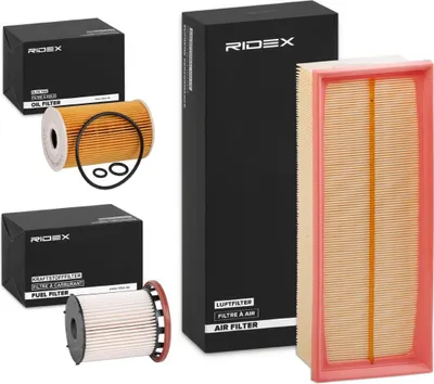 Produktbild von RIDEX Filterset Inspektionspaket Filtersatz für VW Golf VII Schrägheck (5G1, BQ1, BE1, BE2) GOLF VI (5K1) Passat Variant (3G5, CB5) GOLF PLUS