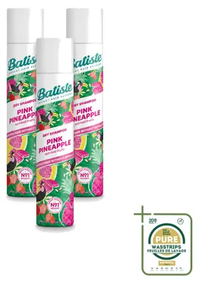 Imagen del producto de 3 champús secos Batiste Pink Pineapple - 200 ml - Pack ahorro - 3 unidades