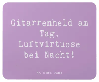 Produktbild von Mr. & Mrs. Panda Mauspad Spruch Gitarrenheld - Lavendeltraum - Geschenk, Instrument, Abenteuer, mousematte, Lernen, Mousepad, Musiker, laptop, Liebe, Akustik, Mouse Pad