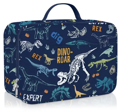 Isolierte Lunchtas Dinosaurier 26x20x10 cm blau
