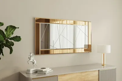 Immagine prodotto di Skye Decor, Pierre - Bronzo, Bianco, Spiegel, Bronzo, 60 x 2,2 x 120 cm