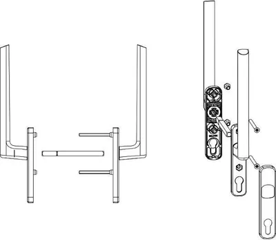 Produktbild von MACO HS Griffgarnitur 12, PZ innen/außen, TS 79-110 mm, titan (103827)