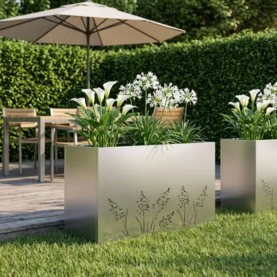 Produktbild von Möbel Garten-Pflanzgefäß Silber 80 x 30 x 49 cm Edelstahl - Beete &17468