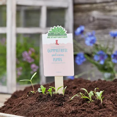 Produktbild von Saatgruß „Gummistiefel sind meine Pumps“ – Bunte Wildblumen-Saatmischung für Garten & Balkon – Nachhaltige Geschenkidee für Naturfreundinnen