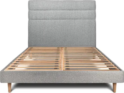 Produktbild von Bett mit gefüttertem Kopfteil – Bouclé-Stoff - 180 x 200 cm