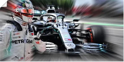 Produktbild von ARTland Poster Weltmeister Sir Lewis Hamilton Größe: 40x20 cm