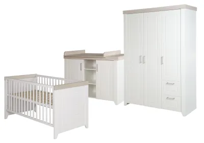 Obrázok produktu pre roba SET „Felicia“, Luna Elm/biela, vrátane kombinovanej postieľky 70 x 140 cm, prebaľovacieho stolíka a 3-dverovej skrine