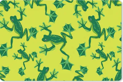 Produktbild von MuchoWow® Schreibtischunterlage Frosch - Tiere - Dschungel - Muster 60x40 cm - XXL Mauspad - Großes Mauspad