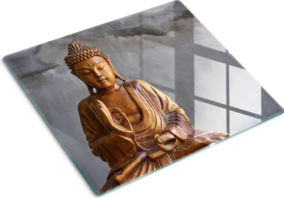 Produktbild von Tulup Glas Herdabdeckplatte Glaskeramikkochfeld-Abdeckung Spritzschutz Glasabdeckplatte Kochplattenabdeckung und Schneidebrett - Einteilig - 60x52 cm Holzbuddha