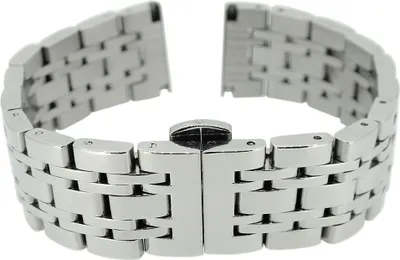 Produktbild von Herzog > Uhrenarmband 18mm > Edelstahl silberfarben glänzend massiv