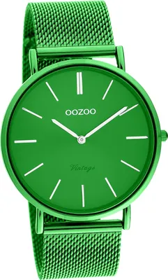 Image de Oozoo Montre femme verte analogique Vintage Series métal bracelet maille D2UOC20273