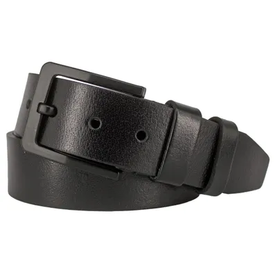 Produktbild von Büffelleder Gürtel Schwarz 38mm breit mit Schwarzer Schnalle Taillenweite 100 cm