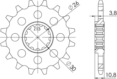 Immagine prodotto di Pignone Passo 520 - Z 17 Denti (Dis.21804)