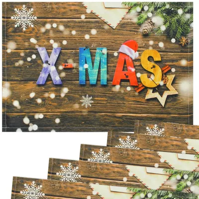 Produktbild von Tischsets Platzsets Stoff CLOTH Weihnachtsdeko XMAS Holz