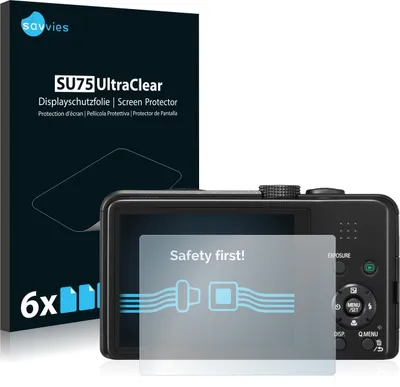 Produktbild von 6x Für Panasonic Lumix DMC-TZ35 Schutzfolie Savvies Displayschutz Display Schutz Folie Klar Transparent