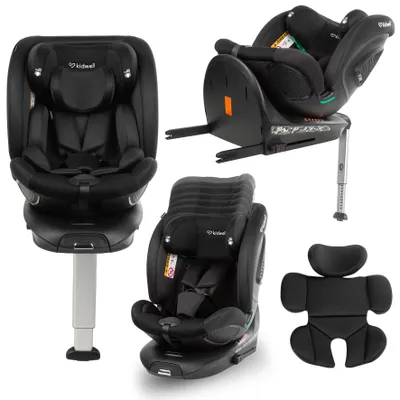 Produktbild von Kidwell GOCAR i-Size Autositz 40-135 cm – 360° drehbarer ISOFIX Kindersitz mit Seitenaufprallschutz, Liegefunktion Schwarz, KI-generiertes Bild