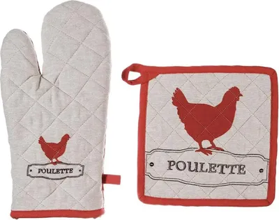 Image de Gant et manique de cuisine Poule