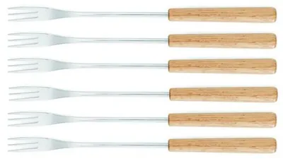 Image de Lot de 6 fourchettes pour fondue bois clair - Tableandcook - 3008187 -