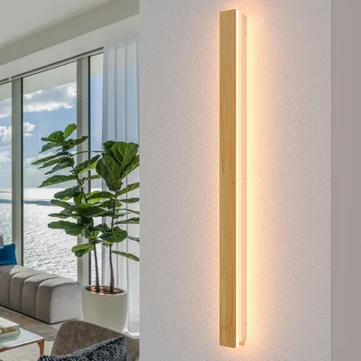 Immagine prodotto di Lampada da parete LED in bambù 115 cm dimmerabile con telecomando per corridoio