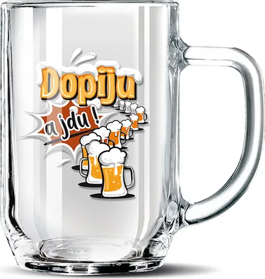 Produktbild von Nekupto Dárkový půllitr Dopiju a jdu! RDH
