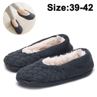 Produktbild von Hausschuhe Damen Plüsch Socken rutschfeste Slipper Winter Home Warme Fuzzy Strick Pantoffeln Kuschel Weiche Hausschlappen