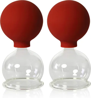 Productafbeelding van Glazen cuppingglazen voor professioneel, medisch gebruik, zonder gebruik van vuur (2 stuks, 50 mm)