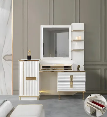 Immagine prodotto di Elegante toletta con specchio e ripiani per gli accessori