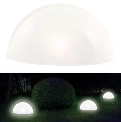 Produktbild von Lunartec Solar Halbkugel: Solar-Leuchthalbkugel mit weißen LEDs & Dämmerungsautomatik (LED Halbkugel, Halbkugeln Garten, Kugel)
