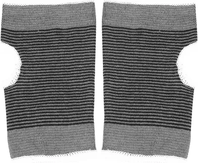 Produktbild von 1 Paar elastische Handgelenkbandage grau, mit Daumenschlaufe, atmungsaktiv & bequem, für Karpaltunnel & Sport, ideal für Basketball & Fitness