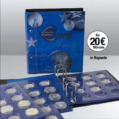 Produktbild von 20-Euromünzen-Sammelalbum Topset, inkl. 2 Einssteckblättern für 20-Euro-Münzen in Kapseln