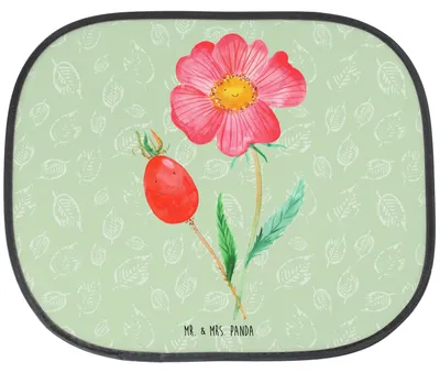 Produktbild von Mr. & Mrs. Panda Sonnenschutz für Auto Blume Hagebutte - Blattgrün - Geschenk, Lebensfreude, Sonnenblende, Autoscheibe, autofenster uv schutz, Garten, saugnapf
